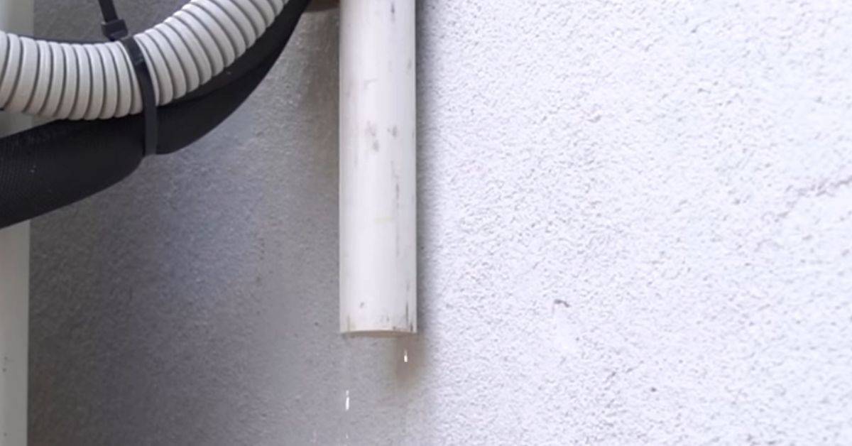 air conditioner drain line outside house dripping